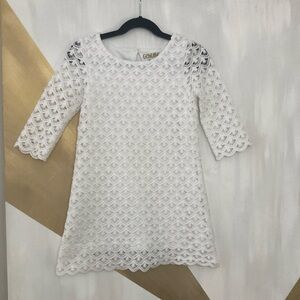 White Lace Dress, 3/4 Sleeve